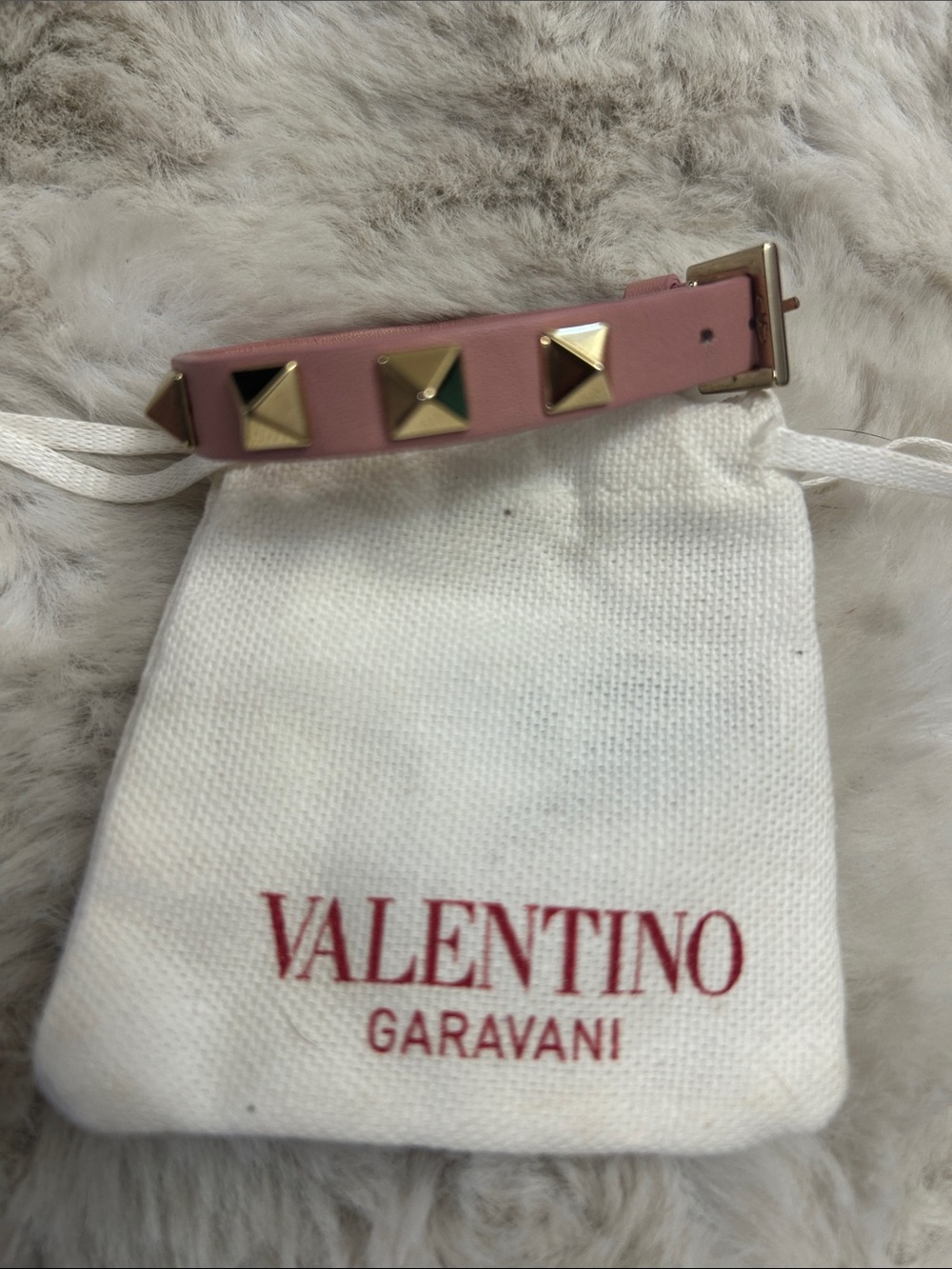 Valentino Garavani pink leather Rockstud bracelet Excellent - Picture 5 of 11